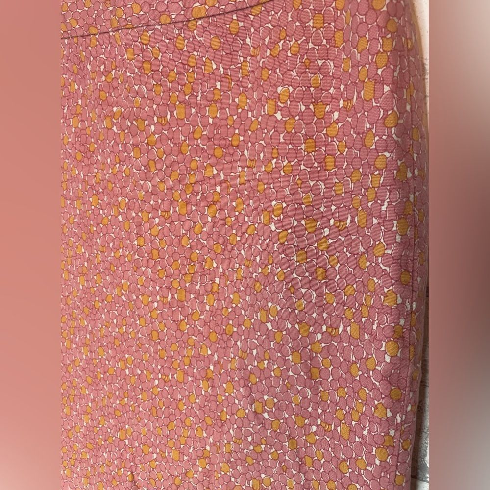 Y2K Talbots Petite Tulip Print Pencil Skirt Pink Orange and Cream Colors - Picture 6 of 7